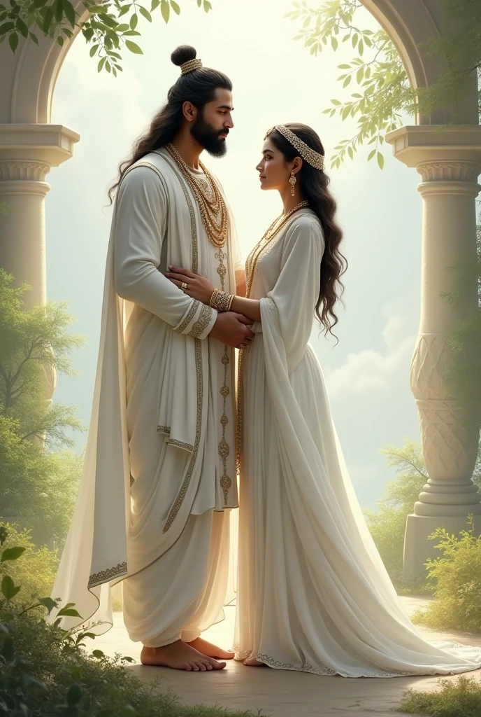 Vasudev and janaki in white dress from dwapar yug