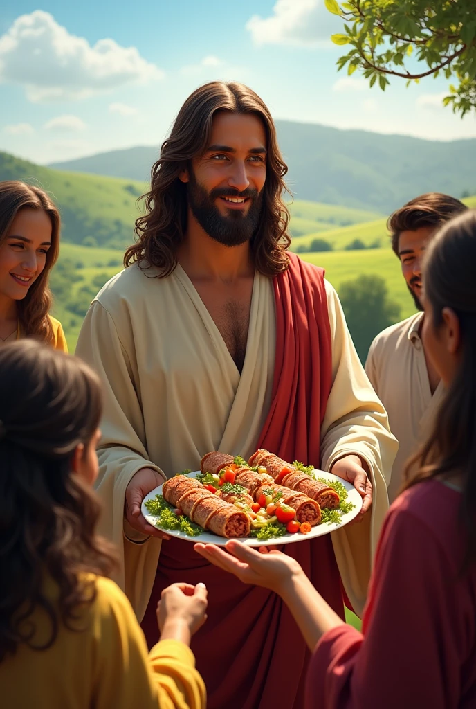 Jesus is giving shawarma with everybody
