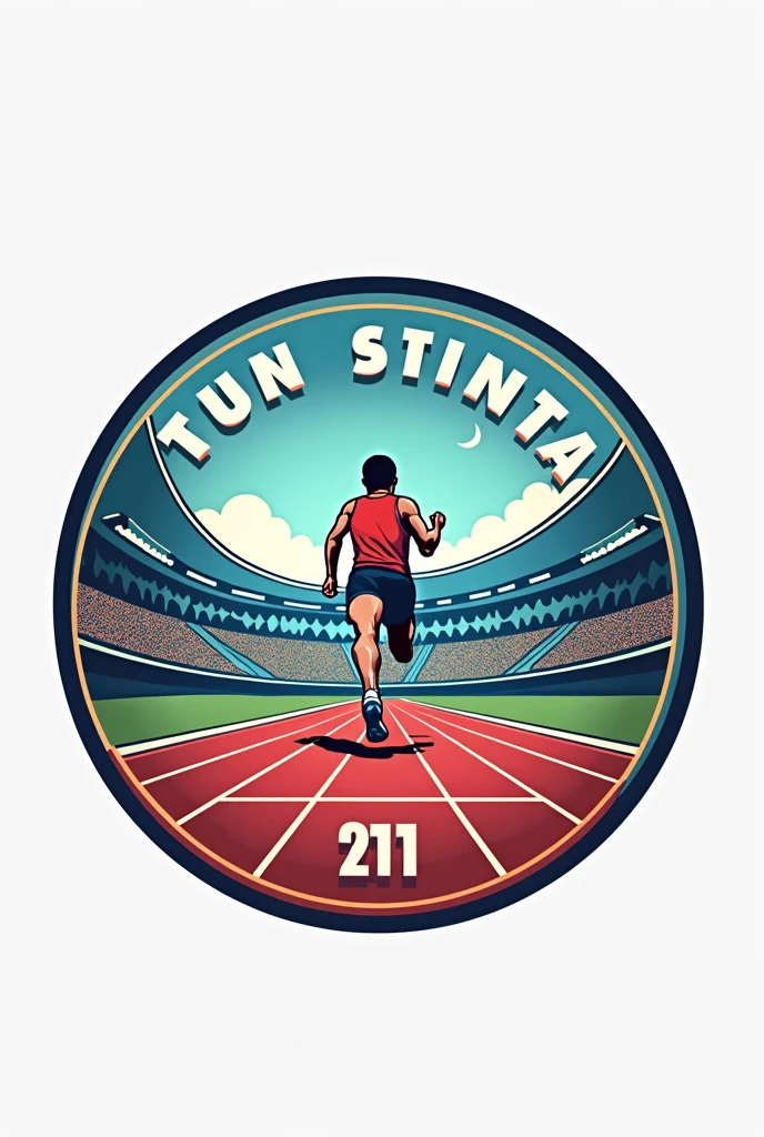 Make a circular badge , where on its edges there is an athletics track and on one side it says Liceo n°2 Miguel Banchero Noain, in its center has something related to athletics , some person running or doing high jump, and that somewhere it says TAI 36 and somewhere else 2024.
Also it has colors of the characters Bluey and Bingo( dogs) , that is to say, that the characters do not appear , if not its characteristic colors