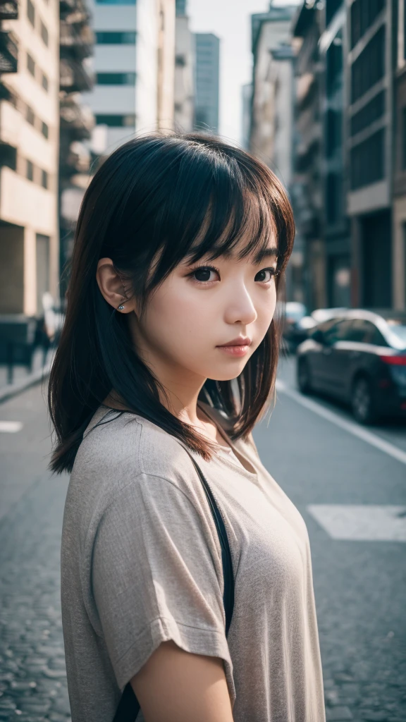 (8k, RAW Photos, Highest quality, masterpiece: 1.2), (Realistic, Realistic: 1.37), 1 person, Urban Background, Avatar .50mm lens