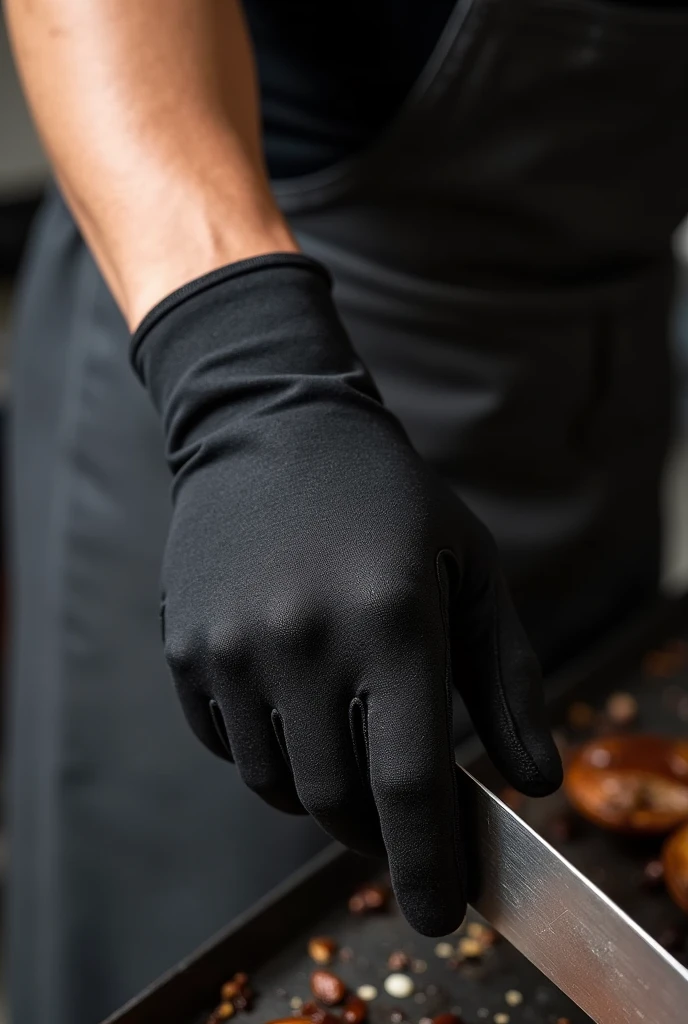 anti-cut glove with high heat resistance, all black