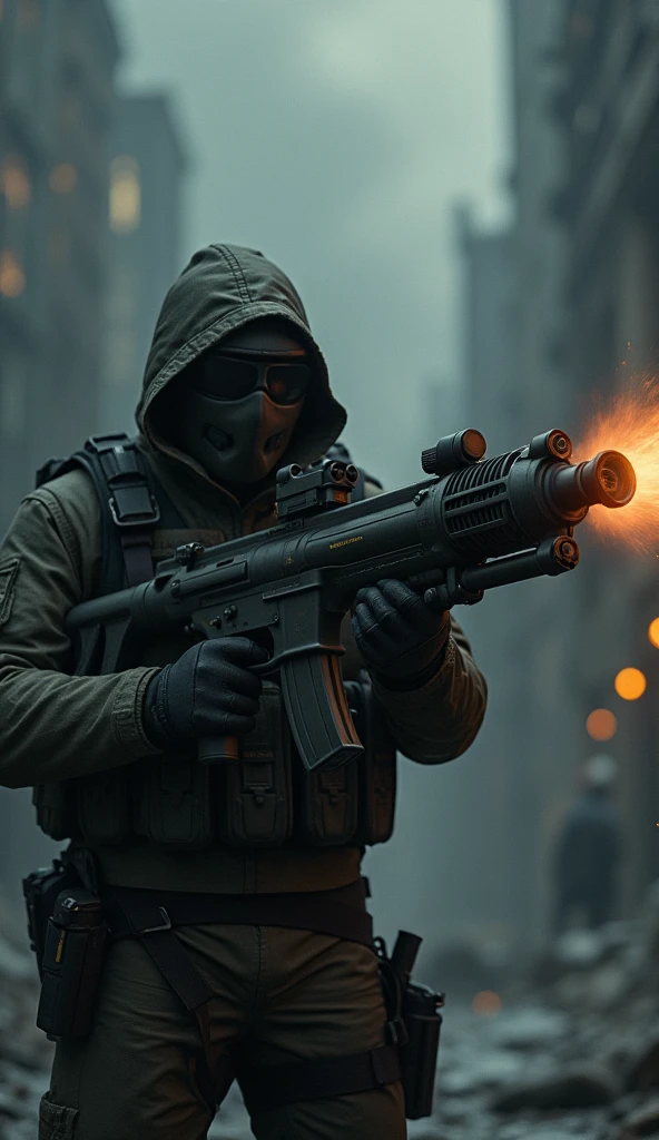 Cool bazooka with hd terror background 