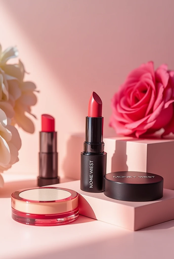YouTube thumbnail
Makeup product 4 colam lipstick,face powder and one picture of west product
Text writing money west