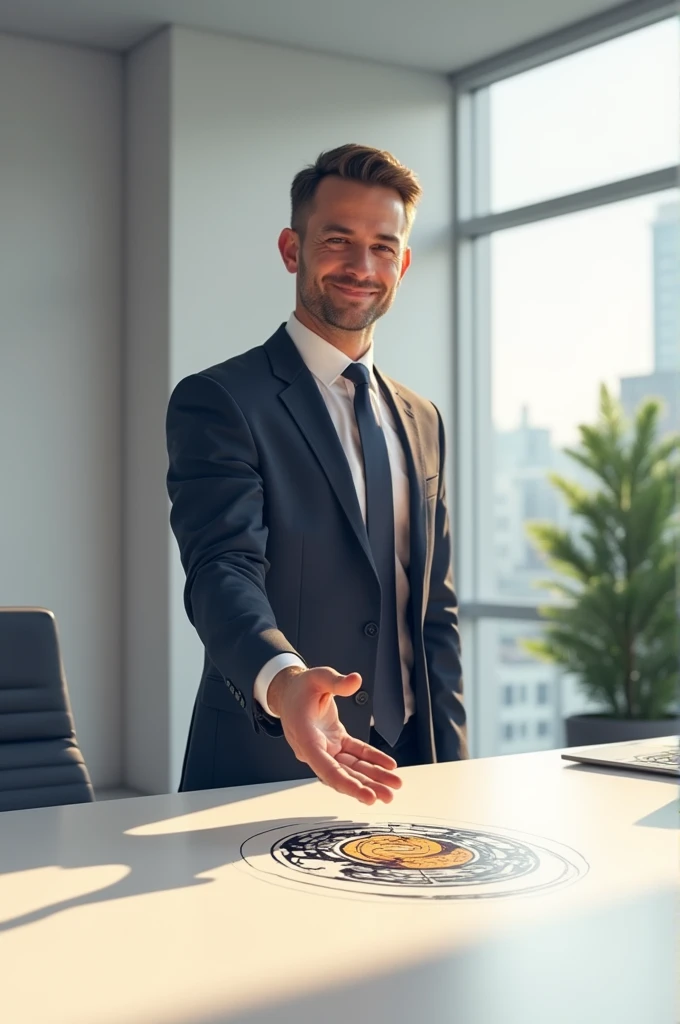 Create an image of a person leaving a mark for a job well done