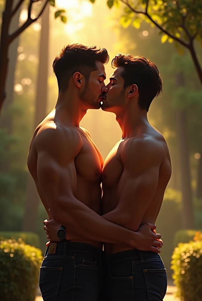 TWO MEN Five Hargrevees and Diego Hargrevees who is Mexican from the Humbrella Academy kissing
