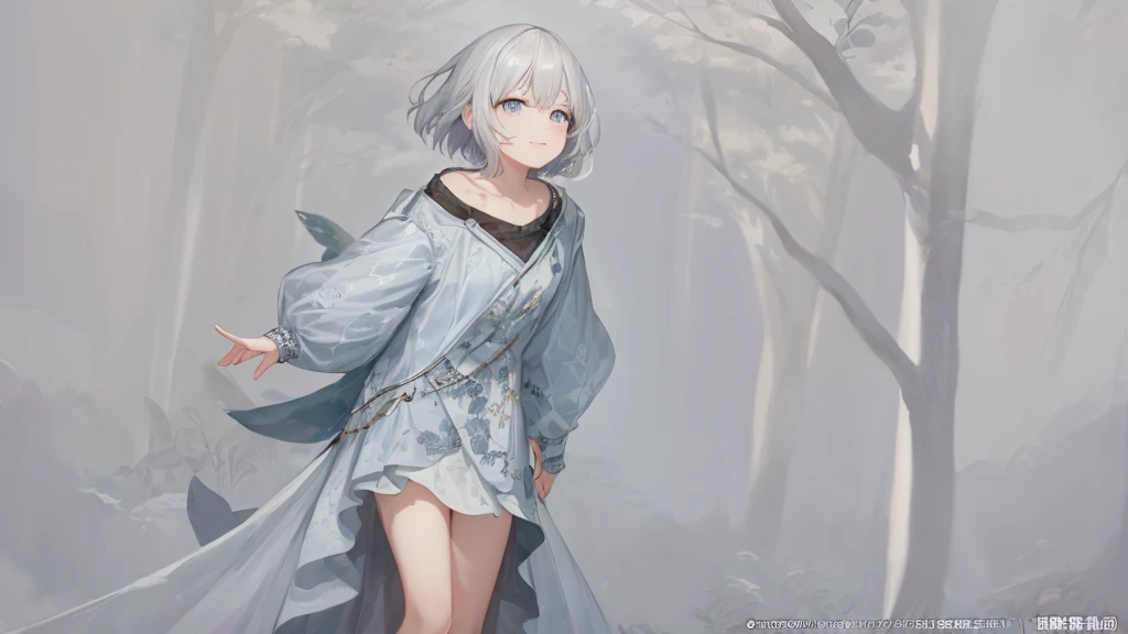 Ultra HD,Look at the viewers, Place your hands behind your back, and, 20-year-old, 非常にshort hair, Long bangs between the eyes, Pale blue eyes, Very detailed,(masterpiece、Highest quality),Gray Hair、Laughter、wonderful, Silver Hair, iris, short hair、 Fluttering Hair、Small face、明るいsmile、(Detailed face) ,Professional Lighting,wonderful風景,blue sky, sunlight,Looking down from above,Portraiture、Open your mouth、Flower Field、Her eyes were shining、Mysterious and enchanting atmosphere。With AI Painting、andてもshort hair, Long bangs between the eyes, Very detailed,(masterpiece、Highest quality)、alone、Gray Hair、Fantasy, Silver Hair, Fantasyな風景、smile、Open your mouth、short hair、short hair、hairpin、black eye、Grey Eyes、Beautiful Eyes、Black Shirt、White hoodie