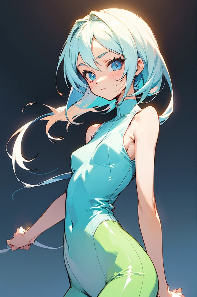 (Super detailed illustration), [Standing picture, upper body, close-up of girl:0.6], Slim body, Perfect body, Sleeveless shirt, Gradient background, Anime character, (Cute girl:1.1),