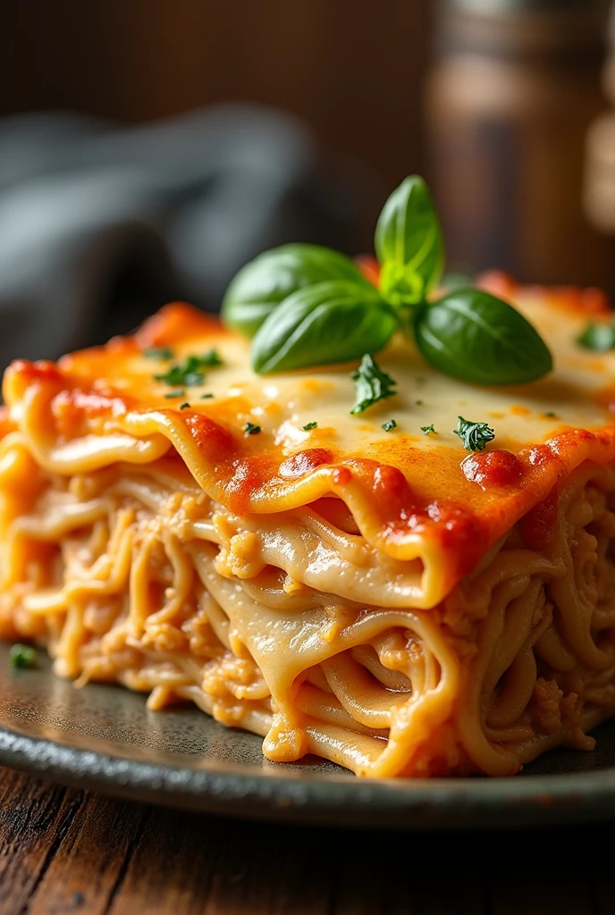 Lasagna with chicken recipe realistic food

