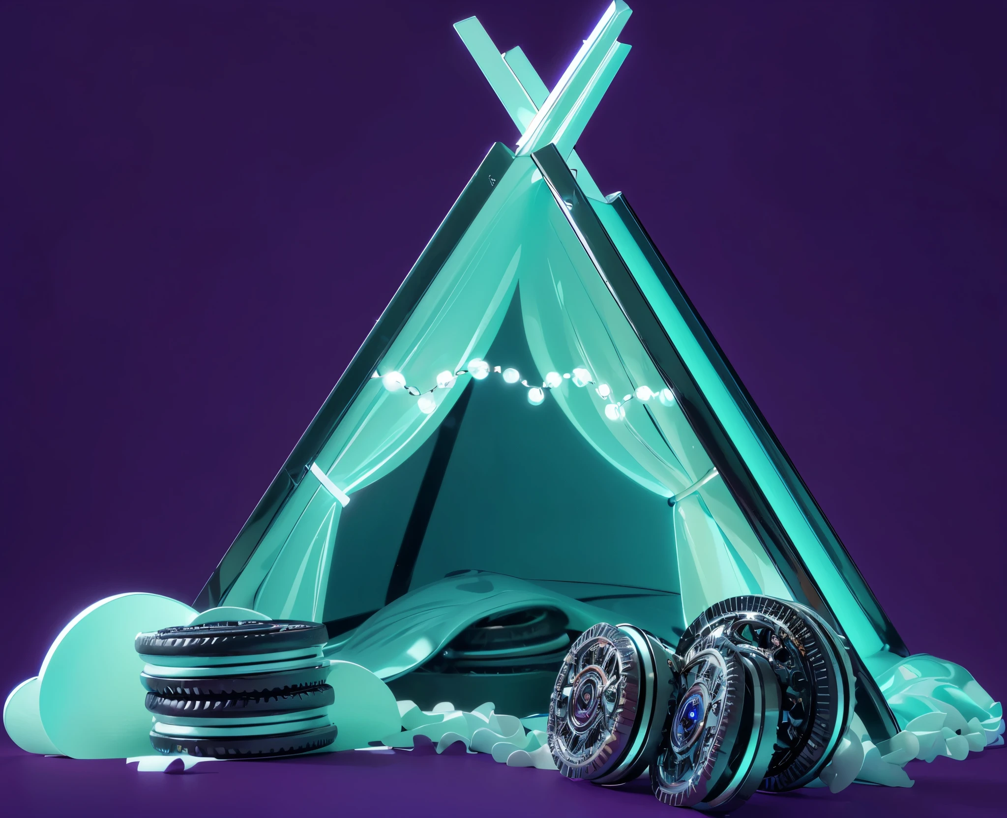 3d style, simplified design, 3d render, glossy texture, smooth 3d model, multiple light sources, rim light, sharp post effects render, (glossy plastic texture with multiple big light probe refractions), perfect cgi, smooth silhouette, high intensity refraction, (super glossy material), most beautiful vfx , blue background, plastic refractions, realistic, 4k, high resolution, rim light, photo shoot, commercial photo, profile shot, 4k, rim light, high resolution, 4k, glossy texture, smooth 3d model, multiple light sources, rim light, sharp post effects render, (glossy metallic texture with multiple big light probe refractions), perfect cgi, cgi art created only with gradients, smooth silhouette, high intensity refraction, (super glossy chrome material), most beautiful vfx, blue background, chrome metal refractions, multiple light sources, rim light, sharp post effects render, perfect cgi, digital art, detailed digital art, reflective, best quality, 4k, masterpiece:1.2, ultra-detailed, realistic, vivid colors, dark and moody lighting, The image of the highest quality, ensuring every detail is showcased perfectly. It in 4k resolution, allowing viewers to immerse themselves in the richness of the colors and intricate details. The realistic rendering. under the spotlight, reflecting, high-resolution image, realistic rendering, dark background, and rim light photorealistic