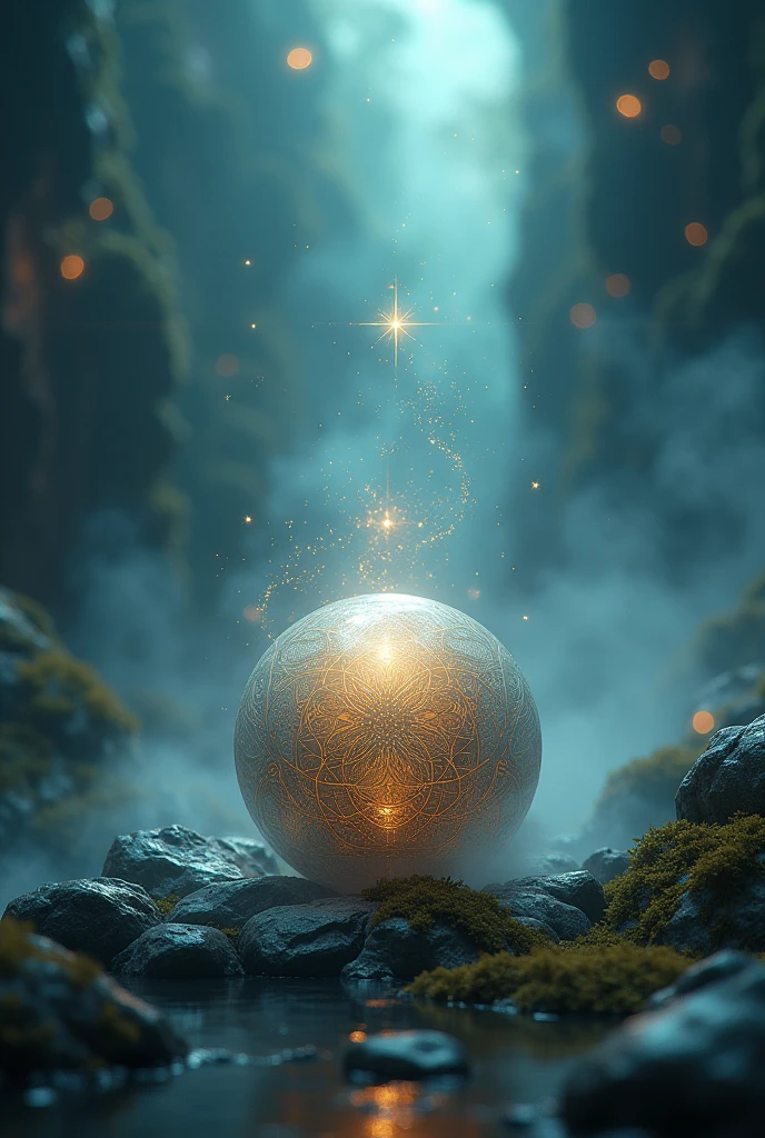 Place the object in a mystical bac kground