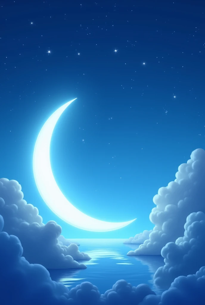 make a moon with blue background in animation