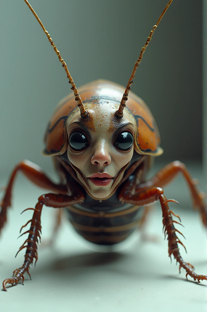 A cockroach with human face