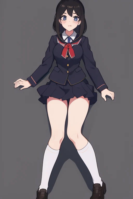 uniform high school girl whole body