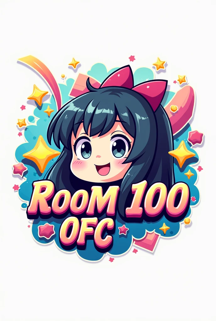 Make a logo with the name of: "Room 100 ofc" with anime aesthetics