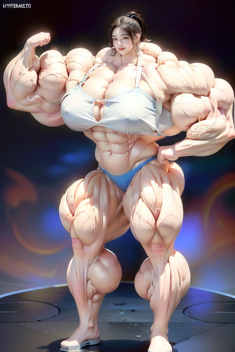 Highest quality、High resolution、Very detailed、Bright lighting、One girl、Full body photo、Black Hair、(((Short Hair)))、smile、tall、(((Big Tits)))、(((Bikini)))、(((muscular)))、(((Hyper huge Muscle:1.5)))、(((Incredibly large muscles:1.5)))、(((Extremely large muscles:1.5)))、huge、(((Huge body)))、((Long legs))、(((very thick paws)))、(((Expanding Body)))、(((Huge body)))、(((An immeasurably large body:1.5)))、(((Very small face)))、(((Unusually developed super huge breasts:1.5)))、(((Super Heavy Muscle:1.5)))、(((Hyper Heavyweight Muscle:1.5)))、(((Super huge body:1.5)))、(((Unreasonably small face:1.5)))、(((An extraordinary large body:1.5)))