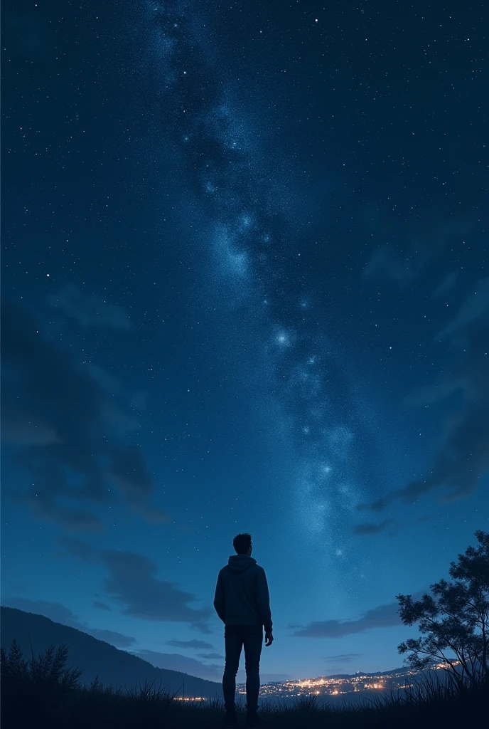 Looking at the stars in the night sky, he thought of his lost love. #T shirt designer/#T shirt customize #T shirt