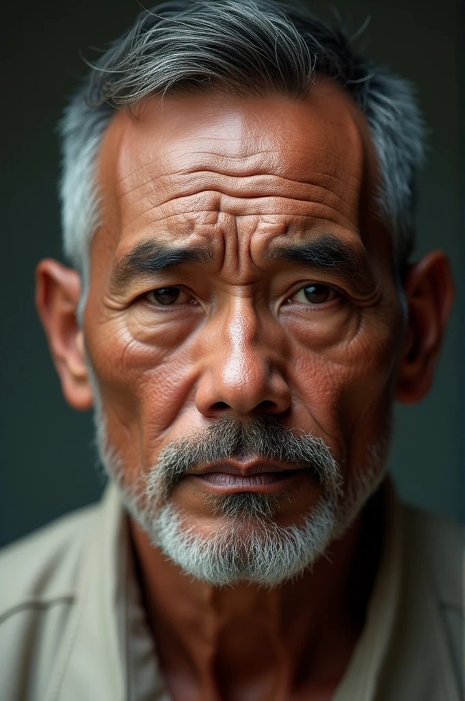 Realistic Indonesian man 40 years old, hyperdetailed.