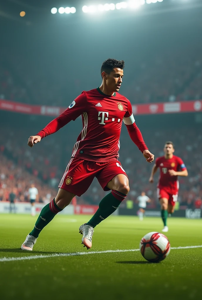 Cristino Ronaldo handing the ball.