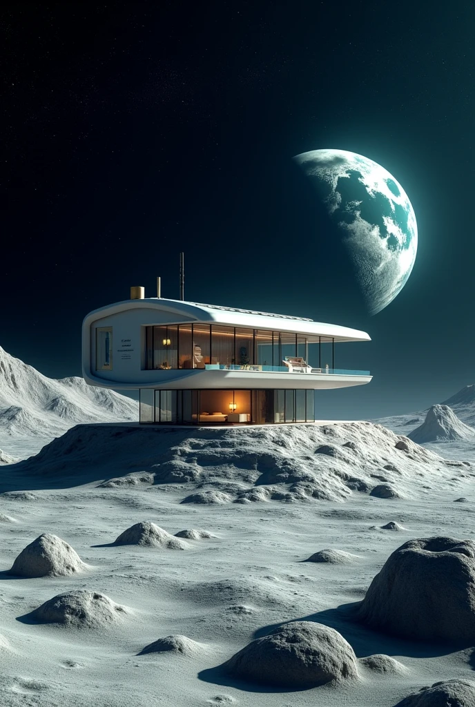 house on the moon in space