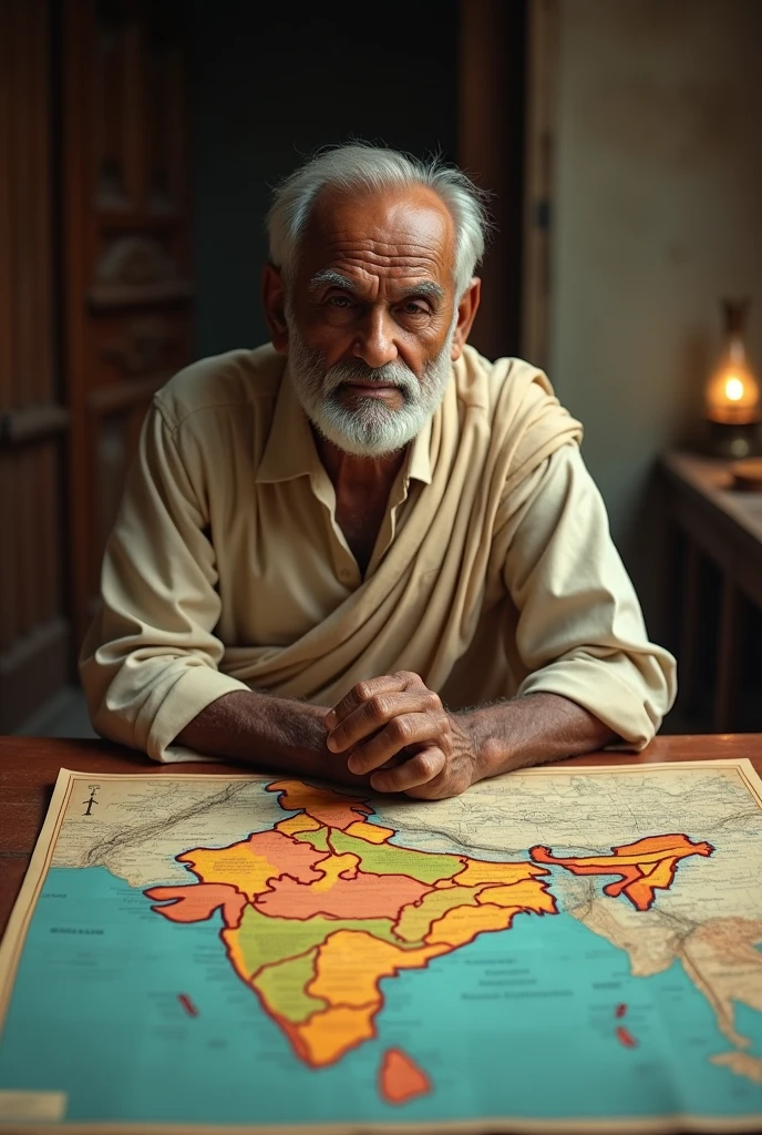An elderly man to toilet map of India