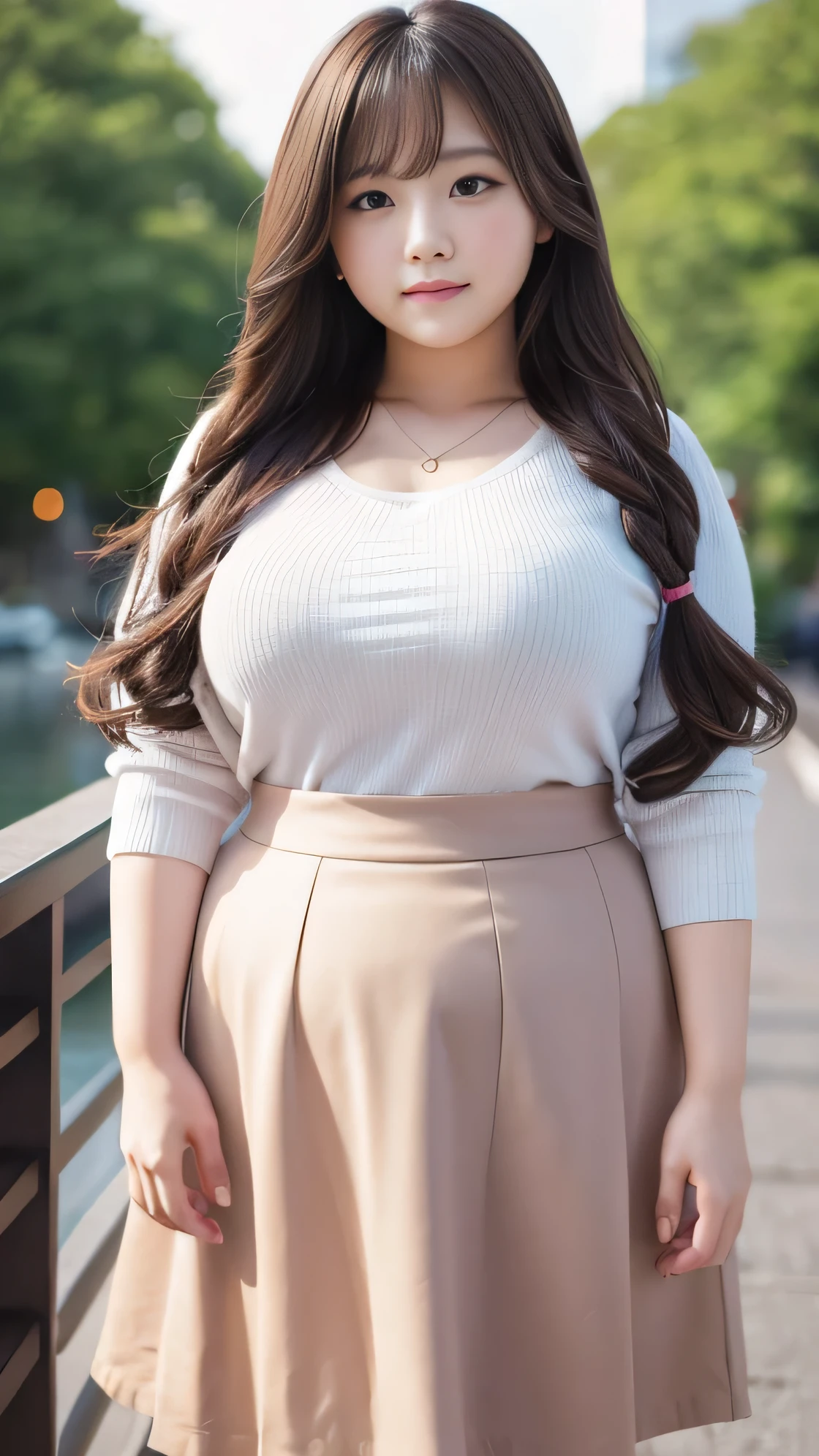 two chubby girls, long hair, Overweight, Very fat, ((Chubby)), ((skirt)), Japanese, 8k, High resolution, masterpiece, highest quality