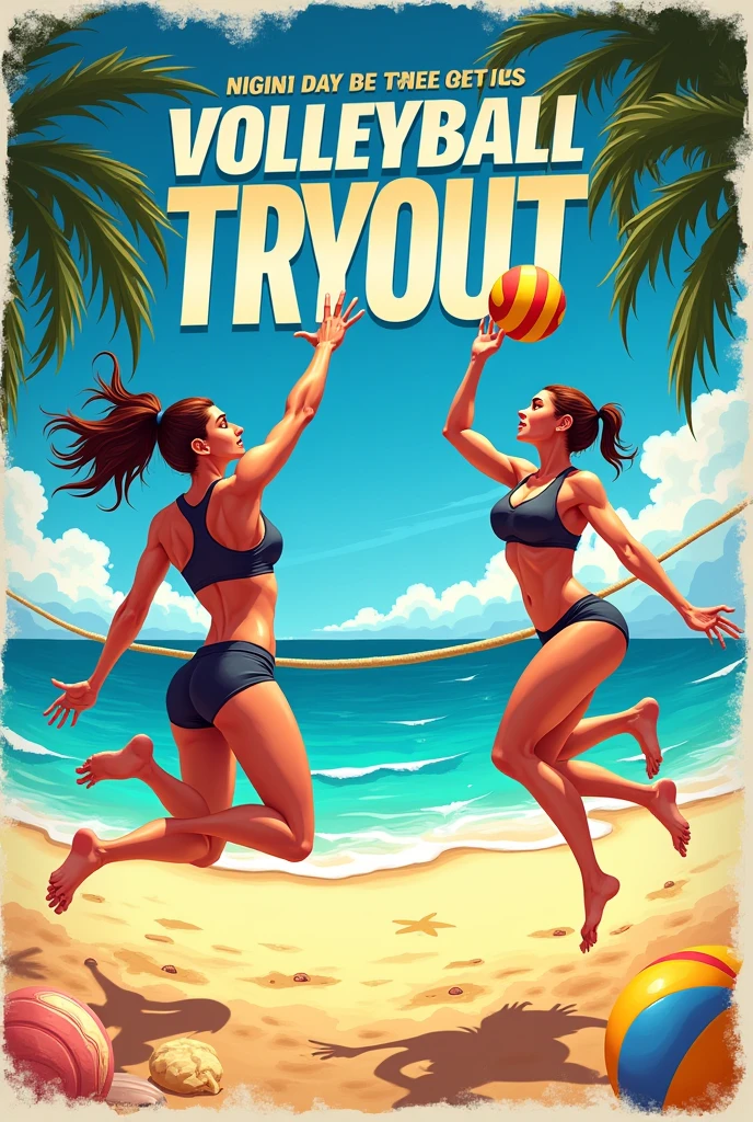 Poster for beach volleyball tryout