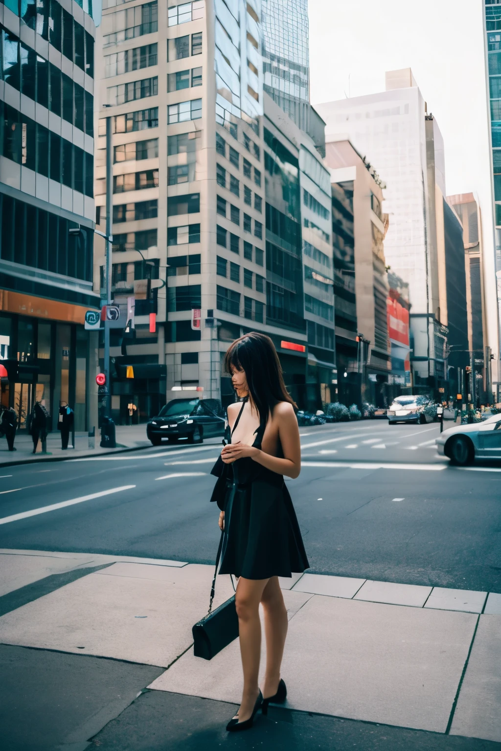A woman isolated in the city