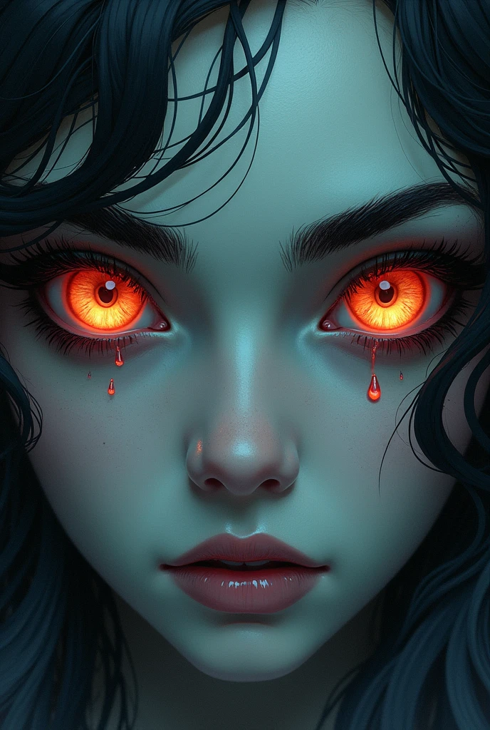 Image The crooked letter turned over, showing an illustration of voluminous and intense eyebrows and eyelashes.