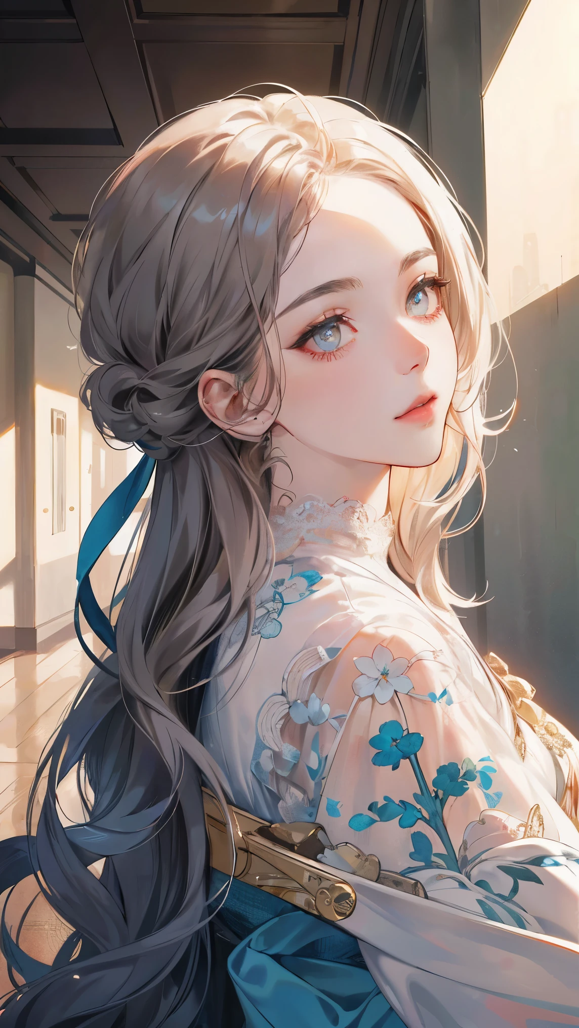 (((masterpiece))), (((best quality))), ((Extremely detailed)), (Surrealism), (Highly detailed CG illustrations), ((Extremely delicate and beautiful)),light, Create stunning anime artwork currently trending on ArtStation, Show exquisite beauty and charming aesthetics. Artwork should be very detailed, Featuring compelling characters and visually appealing environments. The characters in the work are elegant and charming, Exudes elegance. Pay close attention to complex facial features, Such as vibrant colors and sophisticated shading for captivating eyes. The character's clothing should be designed with delicate patterns, Flowing fabrics, and rich texture, Embodying the fusion of fantasy and contemporary fashion. Place characters in captivating environments,Enhance the overall appeal of your artwork. This can be a stunning natural landscape, Bustling future cityscape, Or a mysterious country full of magical elements. Incorporate bright colors, Dynamic Lighting, and detailed background elements,Create a sense of depth and immersion. Consider the latest trends in anime art, For example, adding unique light effects, Explore creative composition techniques, Or try an unconventional color palette. Take inspiration from the top artists on ArtStation and their exceptional execution of various art styles and Theme. camera: Choose an angle that highlights the beauty of your character and the immersive environment. light: Create depth and atmosphere with atmospheric lighting techniques. solve: Designed to produce high-resolution artwork,to showcase intricate detail and clarity. Artistic Inspiration: Find inspiration from popular artists on ArtStation, Explore different styles, type, and Theme.