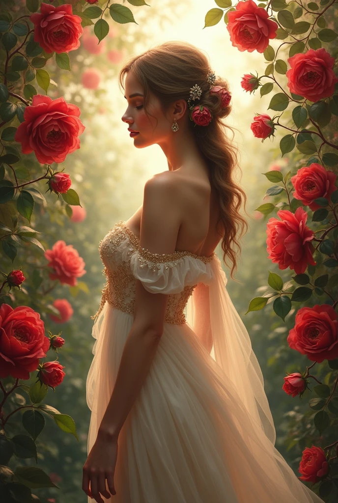 goddess of love mythology hearts roses
