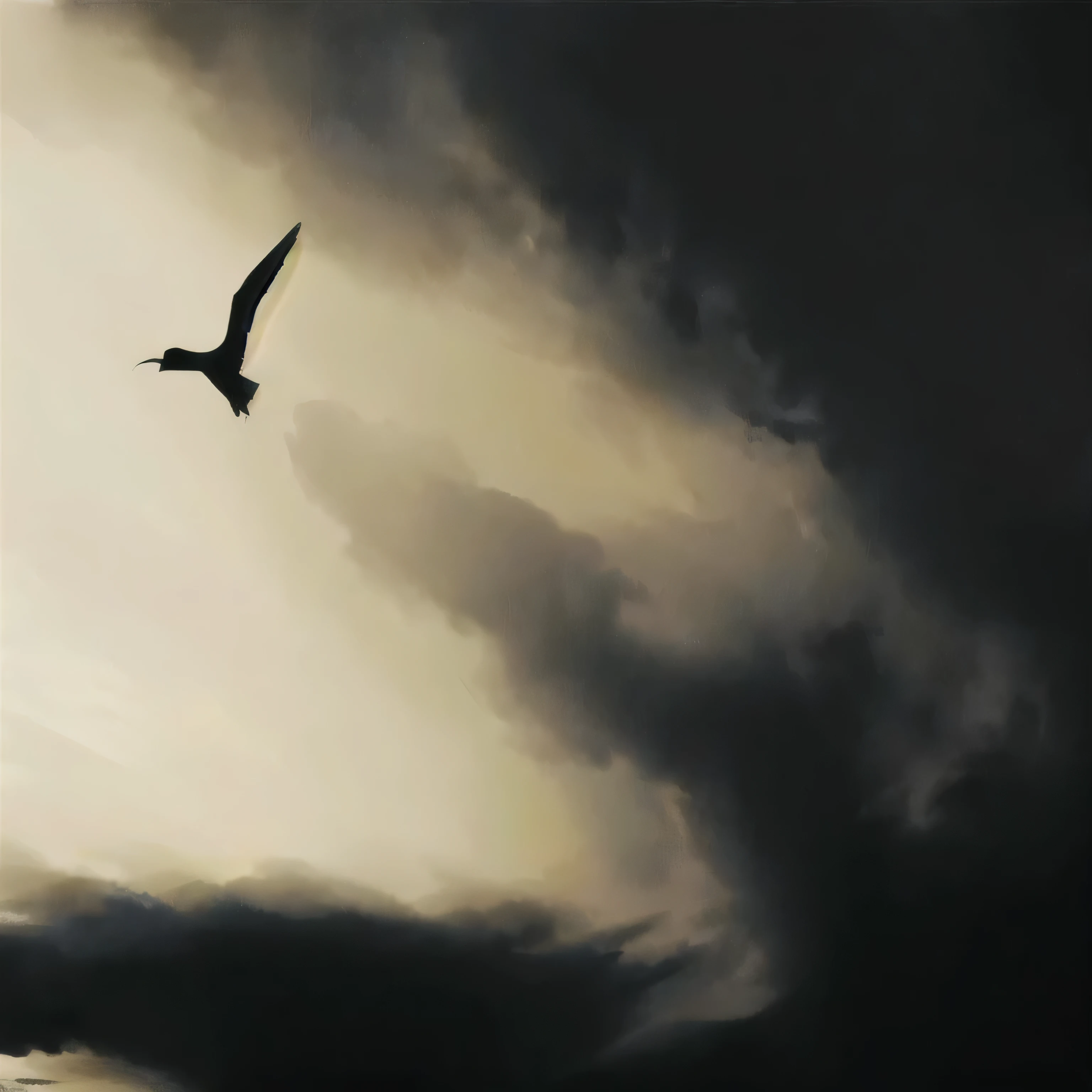 
Flying bird silhouette. Cartoon style, drawing style.