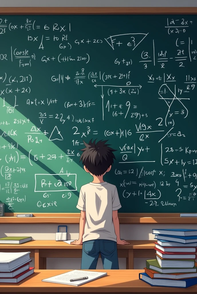 Anime character writing formula of algebra in while board