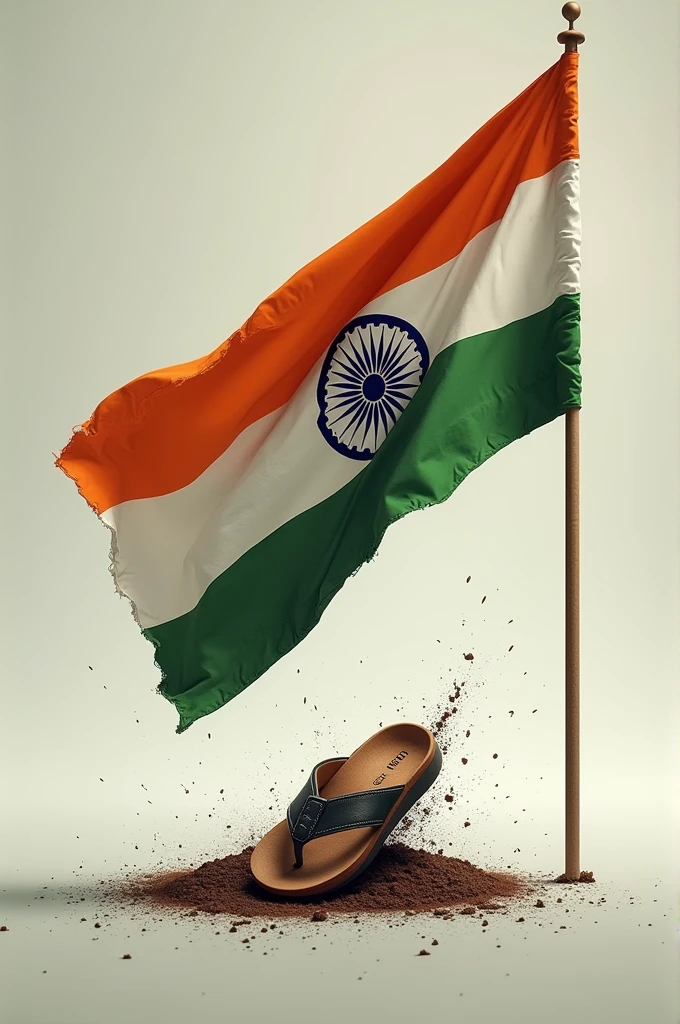 Indian flag hit to sendal

