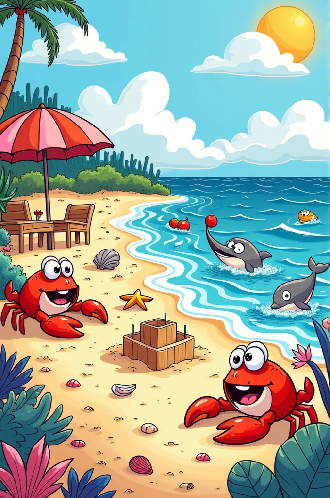Beach coloring pictures for kids

