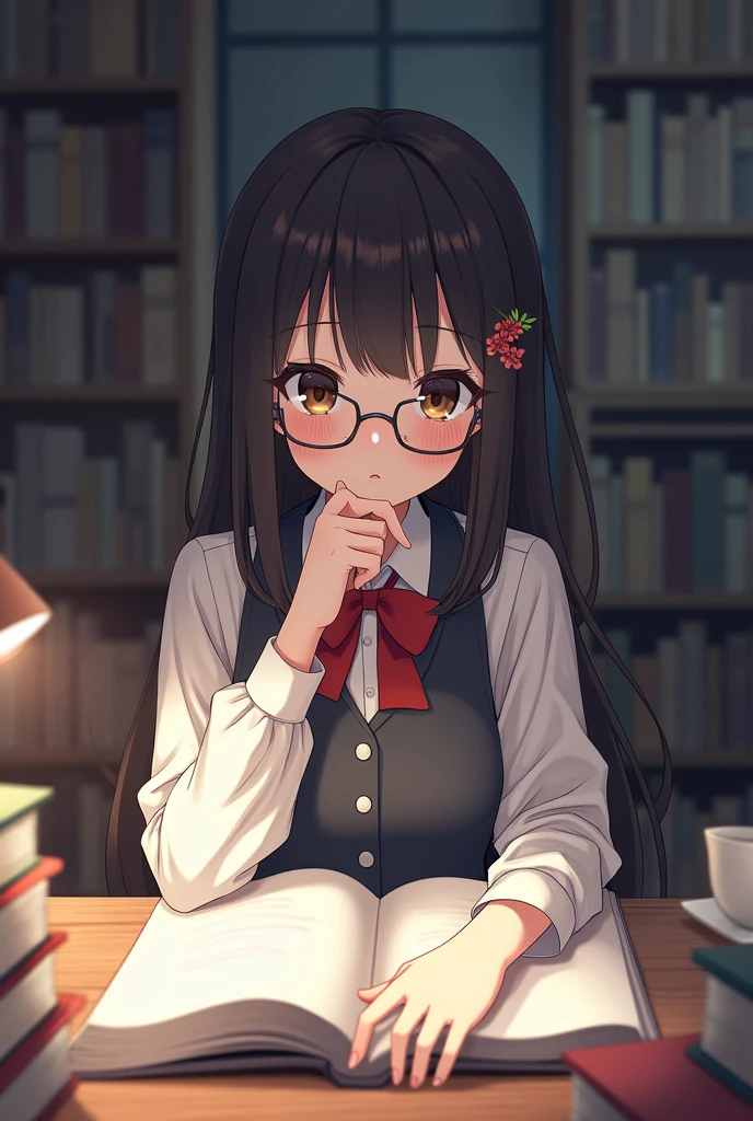 Anime character dedicate to study