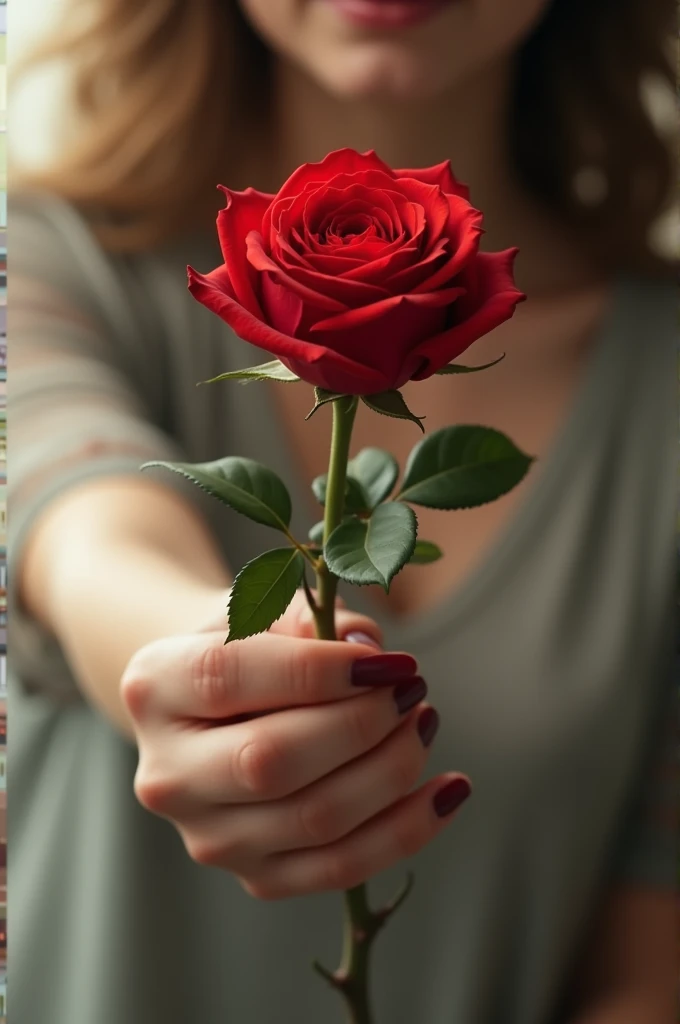 true love rose in hand