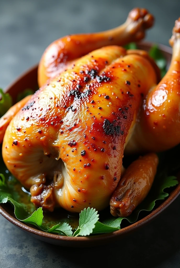 Chicken roasted clean picture realistic food