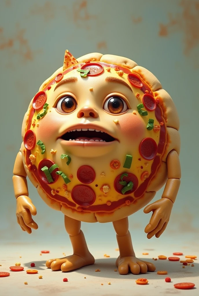 Siri Pizza without foots with face