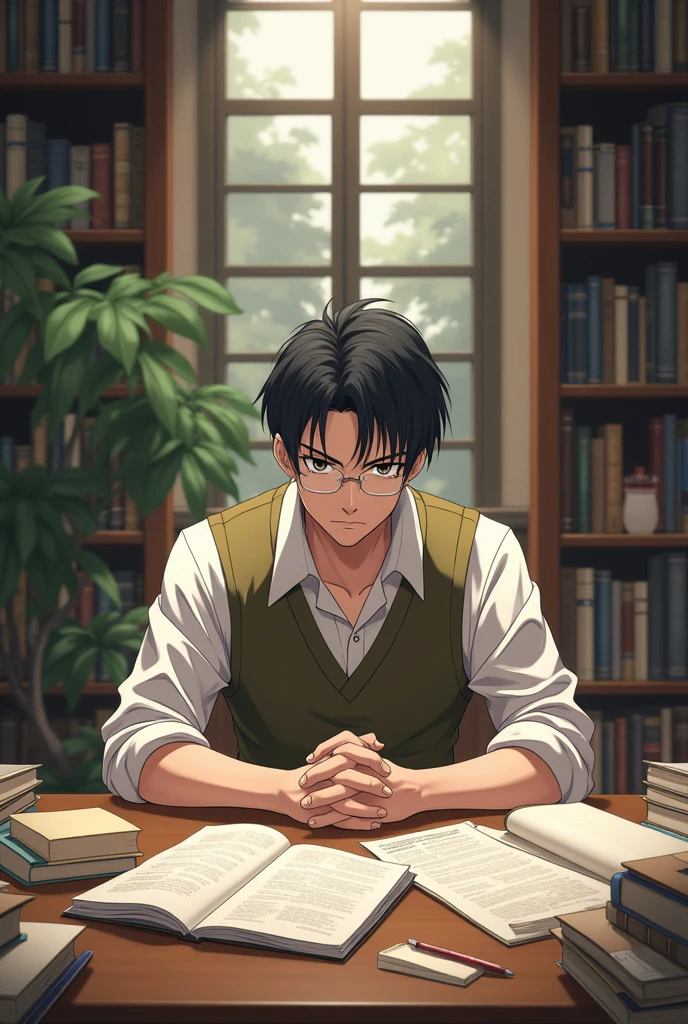 Anime character male dedicate to study