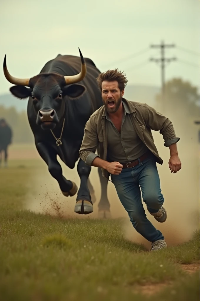 Chased by a cow