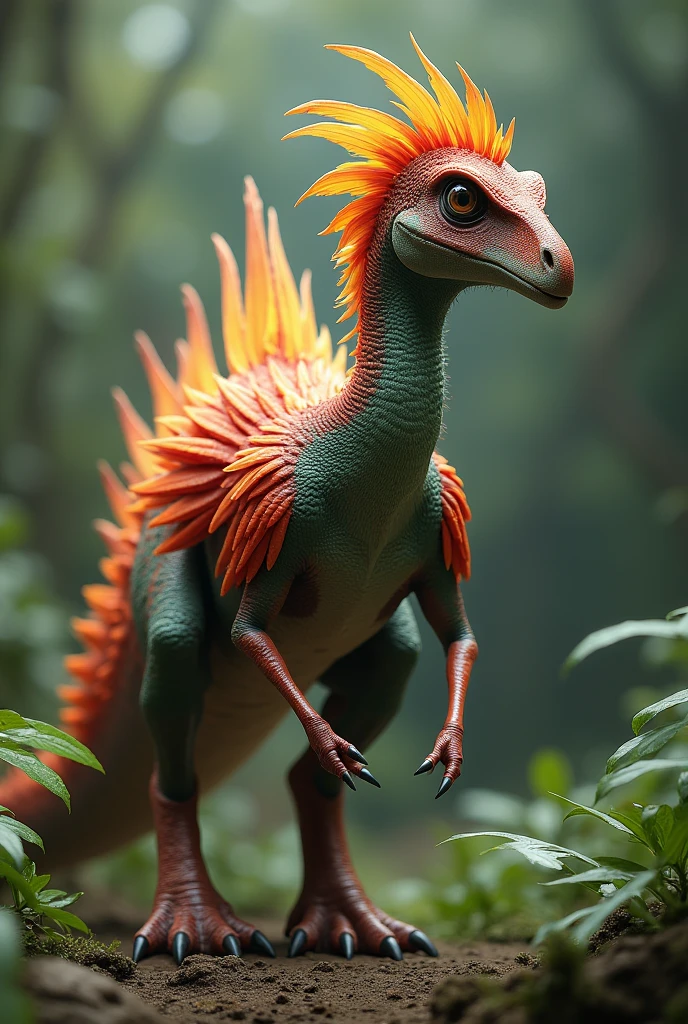 An austroraptor with many feathers