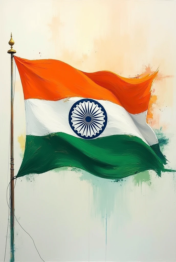 an image of indian flag cloth which should look like acrylic painting and aesthetic in an aesthetic background 