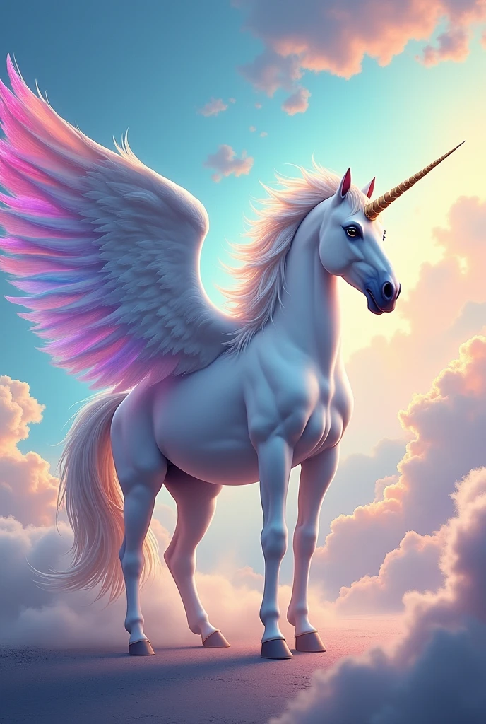 alicorn with rainbow mane 