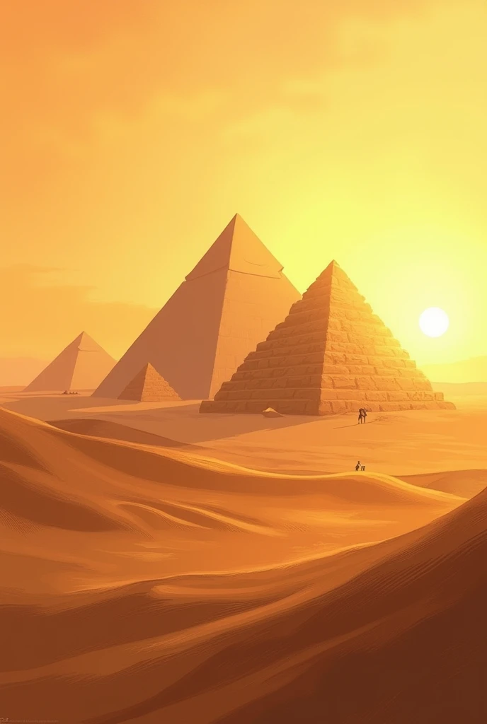create an egypt bar canvas that has pyramids and they are in a desert