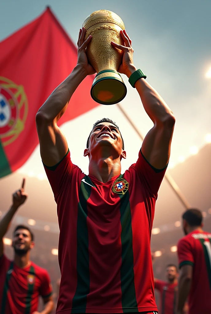 Cristiano Ronaldo winning a World Cup