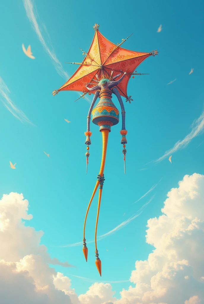 Kite in the shape of a stilt