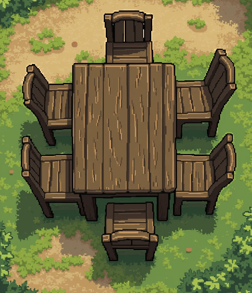 table with chairs pixel art