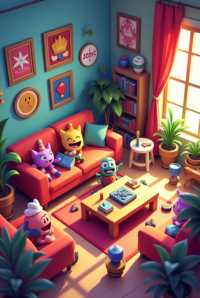 Create a 2d living room with Brawl Stars decoration