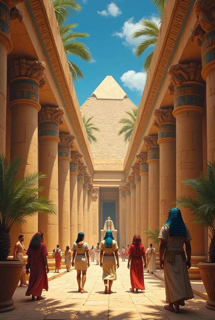 I need a drawing for a canvas for a school alliance that has to do with the theme of Egypt