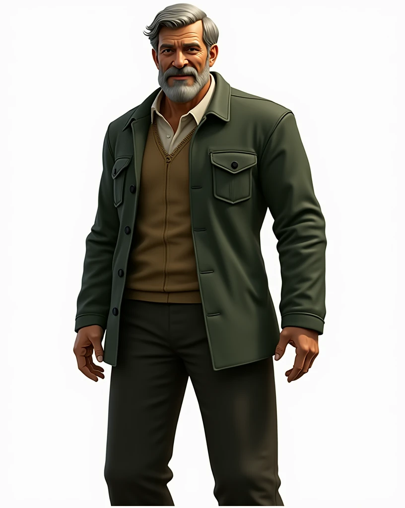 male，middle aged，Uncle，Goatee，green